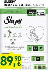 SLEEPY BEBEK BEZİ ÇEŞİTLERİ 4, 5, 6 NO indirimli fiyat SLEEPY BEBEK BEZİ ÇEŞİTLERİ 4, 5, 6 NO fiyat ve kampanya bilgisi